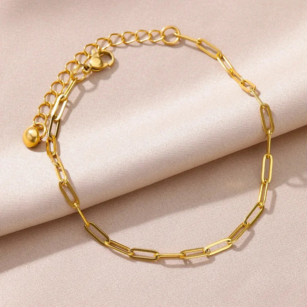 Bracelet de Cheville Bohème Doré Femme | Élégant Été Perles Acier Inoxydable