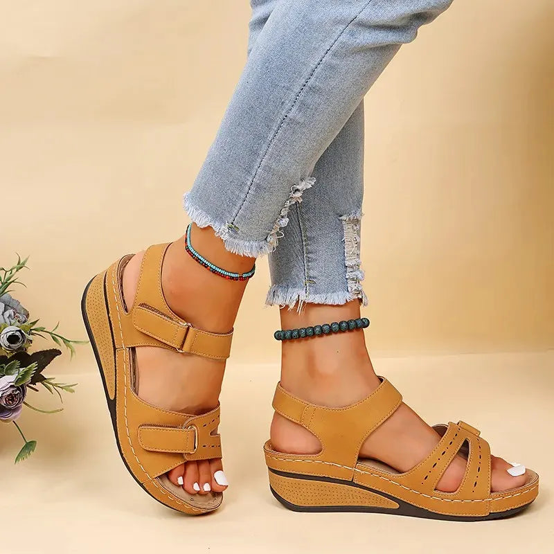ZÉLORA™ | Sandales Compensées Femme Élégantes Été – Confort Léger