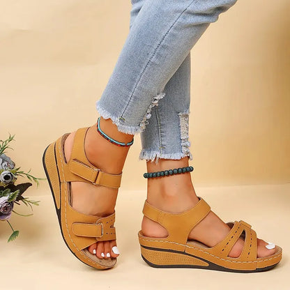ZÉLORA™ | Sandales Compensées Femme Élégantes Été – Confort Léger