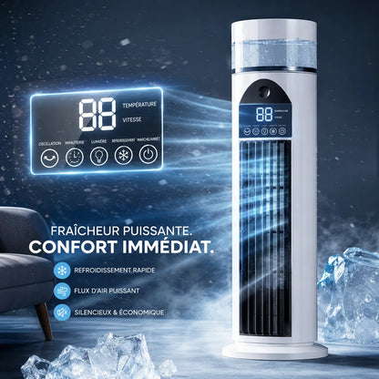ArcticFlow | Ventilateur Rafraichisseur d Air Brumisateur – Climatiseur Mobile Sans Évacuation