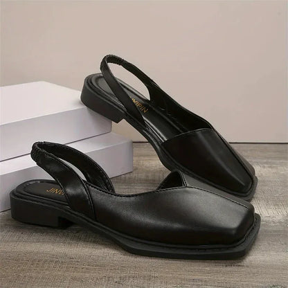 NOIRÉA ÉLÉGANCE™ | Sandales Plates Noires Femme Élégantes Été – Confort Chic