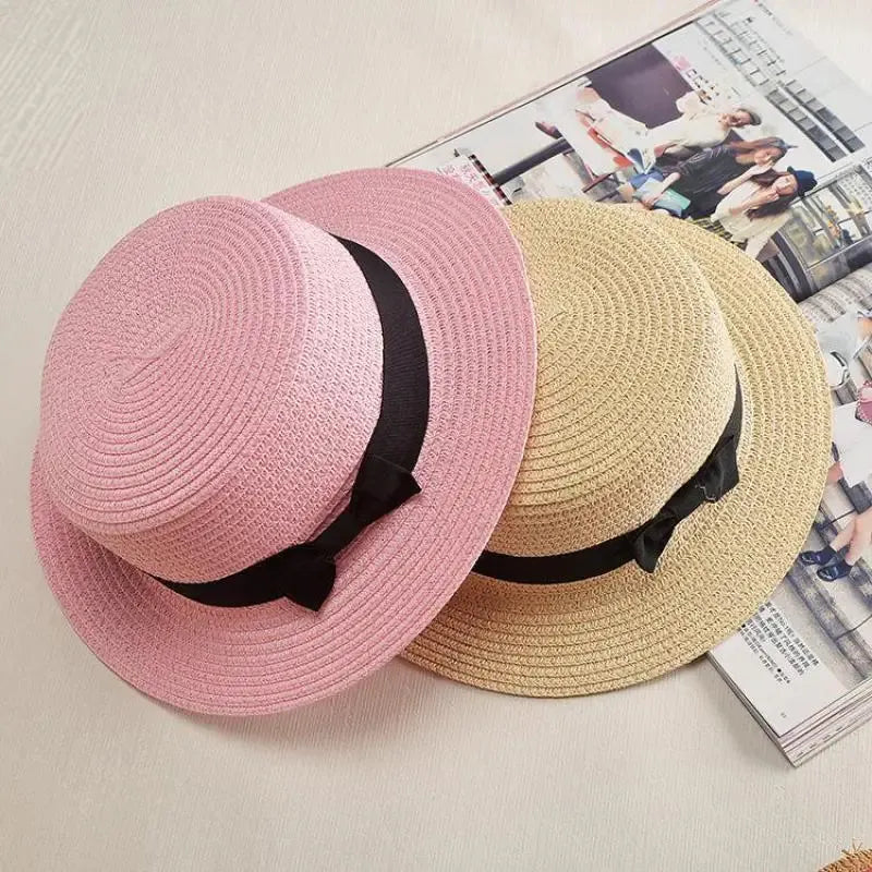 Charme Estival – Chapeau paille femme à bord large avec nœud