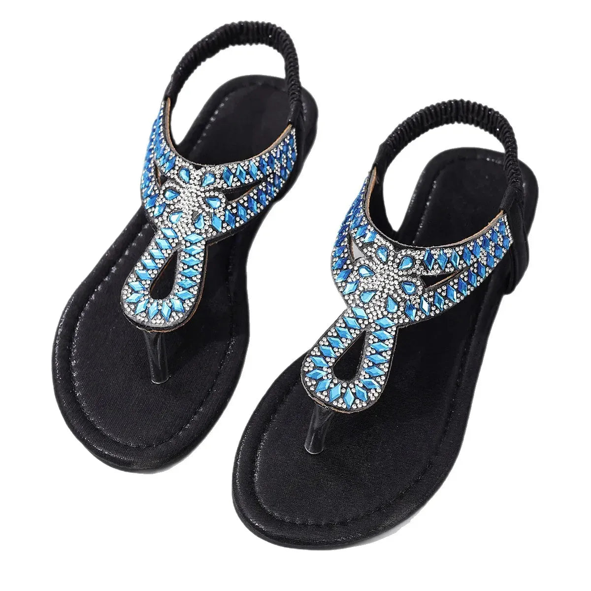 AZURIA ÉCLAT™ | Sandales Plates Femme Élégantes Été – Confort Bohème