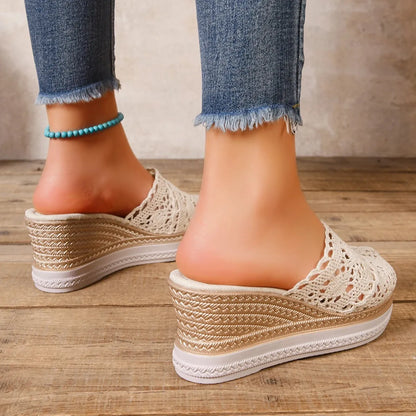 RETROLUX™ | Sandale Plate Forme Femme Cuir – Élégante & Confort