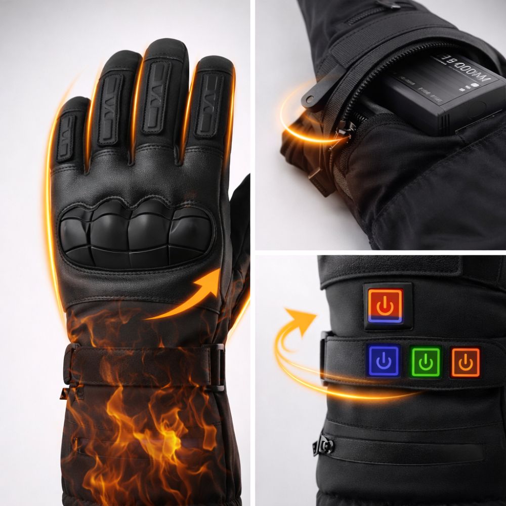 Gants Chauffants Électriques Hiver – Moto & Activités Extérieures, Rechargeables
