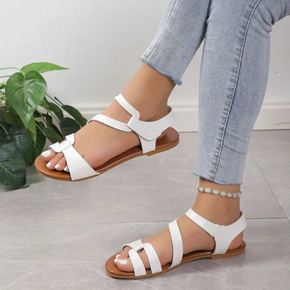ROMÉA CONFORT™ | Sandales Plates Femme Confort Été – Élégantes Ajustables