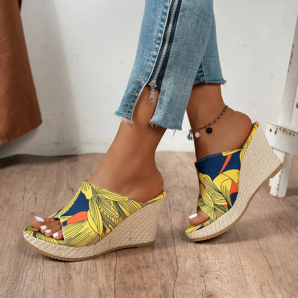 Orlina™ – Mules compensées femme sandale plateforme confortable