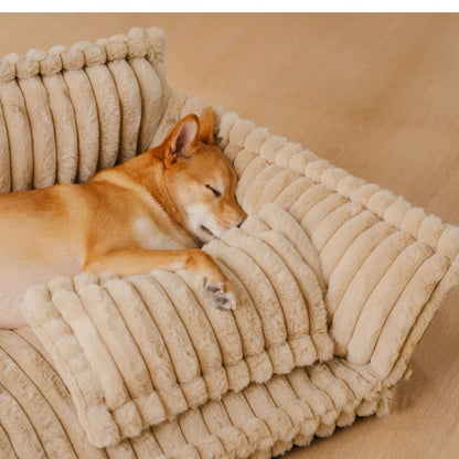 Canapé Orthopédique pour Chien en Velours Côtelé