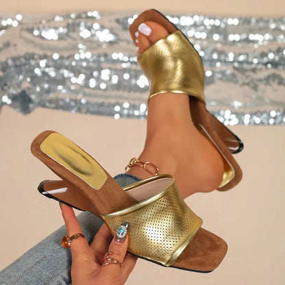 AURÉLIS DORÉ™ | Sandales Compensées Femme Élégantes Été – Dorées Soirée