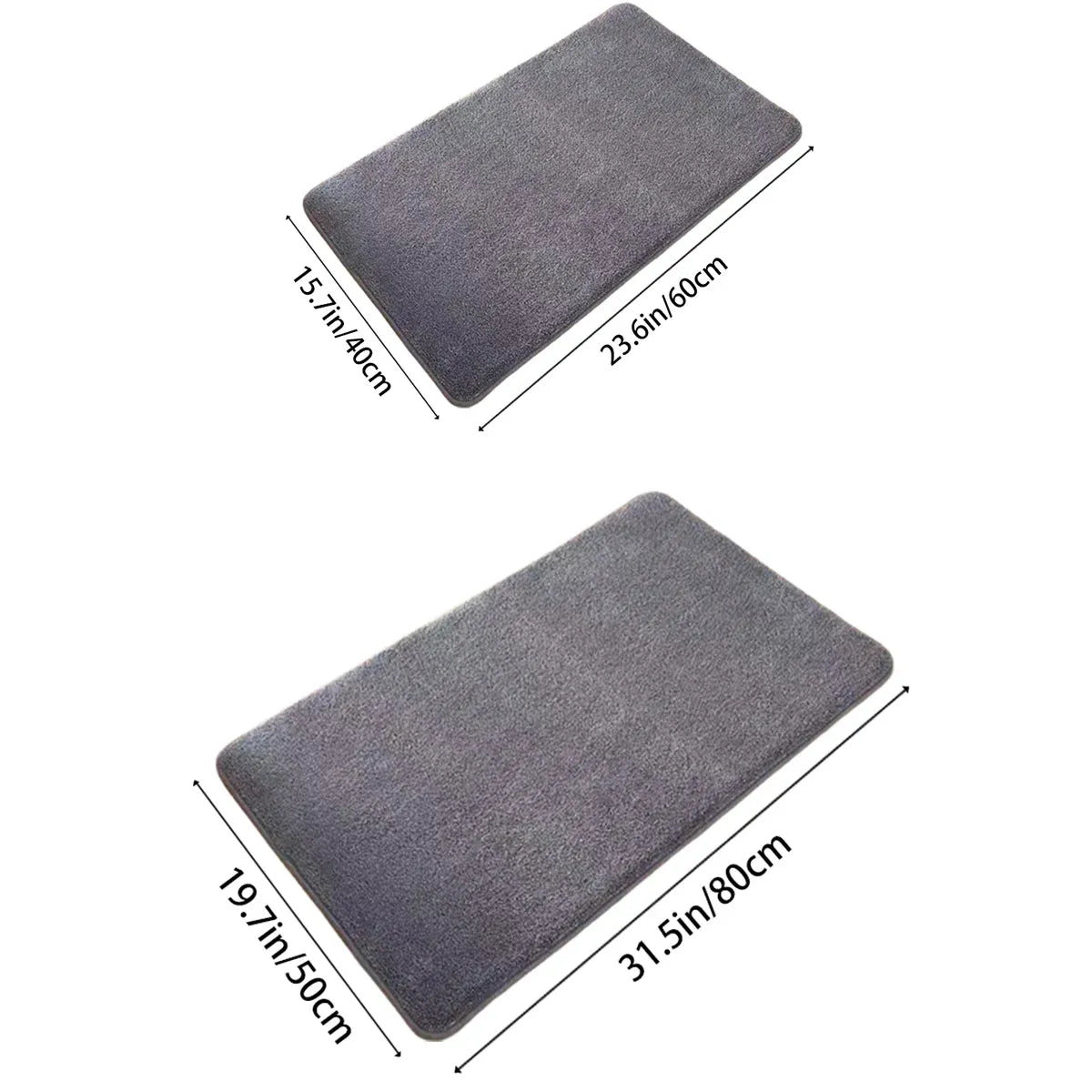 Tapis de Salle de Bain Moelly | Tapis de douche antidérapant en velours corail super absorbant