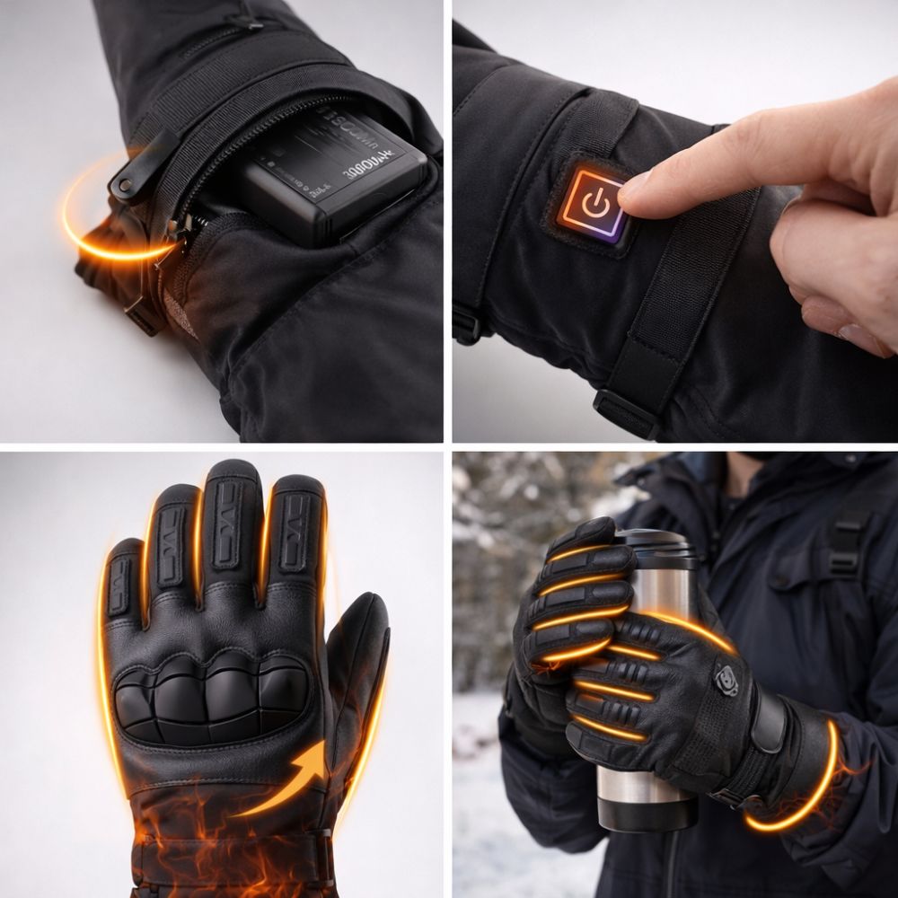 Gants Chauffants Électriques Hiver – Moto & Activités Extérieures, Rechargeables