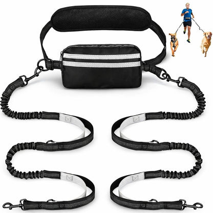 Laisse Double Mains Libres pour 2 Chiens