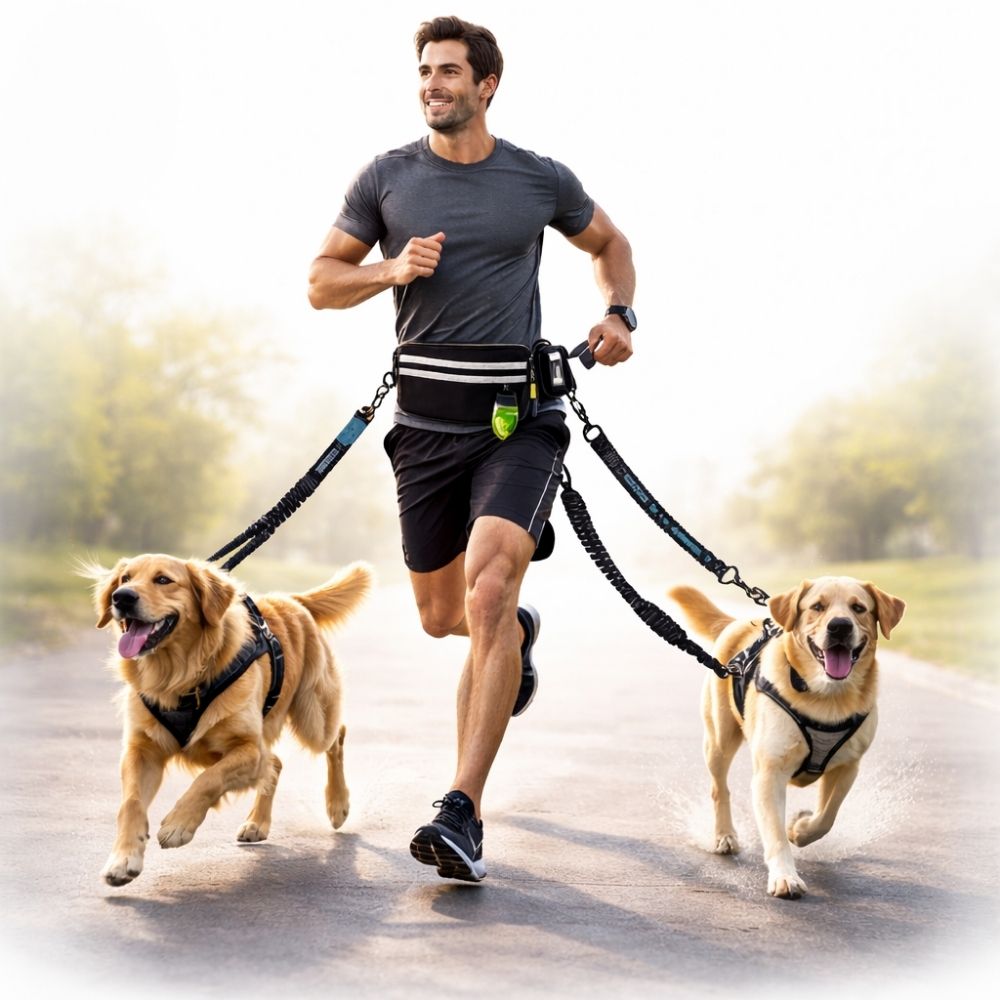 Laisse Double Mains Libres pour 2 Chiens