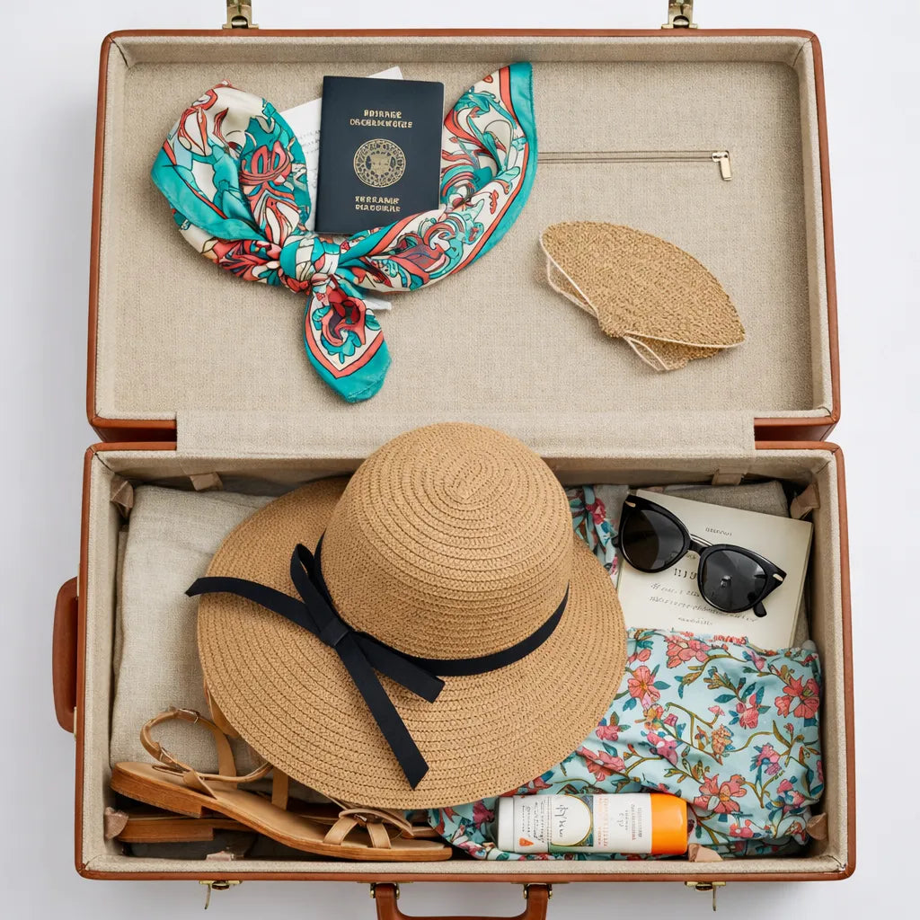 Nomade Soleil | Chapeau paille femme pliable large bord pour plage et voyage