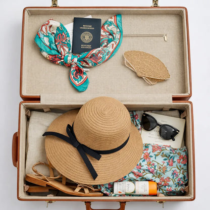 Nomade Soleil | Chapeau paille femme pliable large bord pour plage et voyage