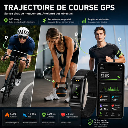 PulseBand Pro - bracelet montre connectée Santé, bracelet sport Sans Écran