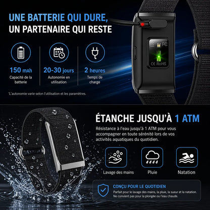 PulseBand Pro - bracelet montre connectée Santé, bracelet sport Sans Écran