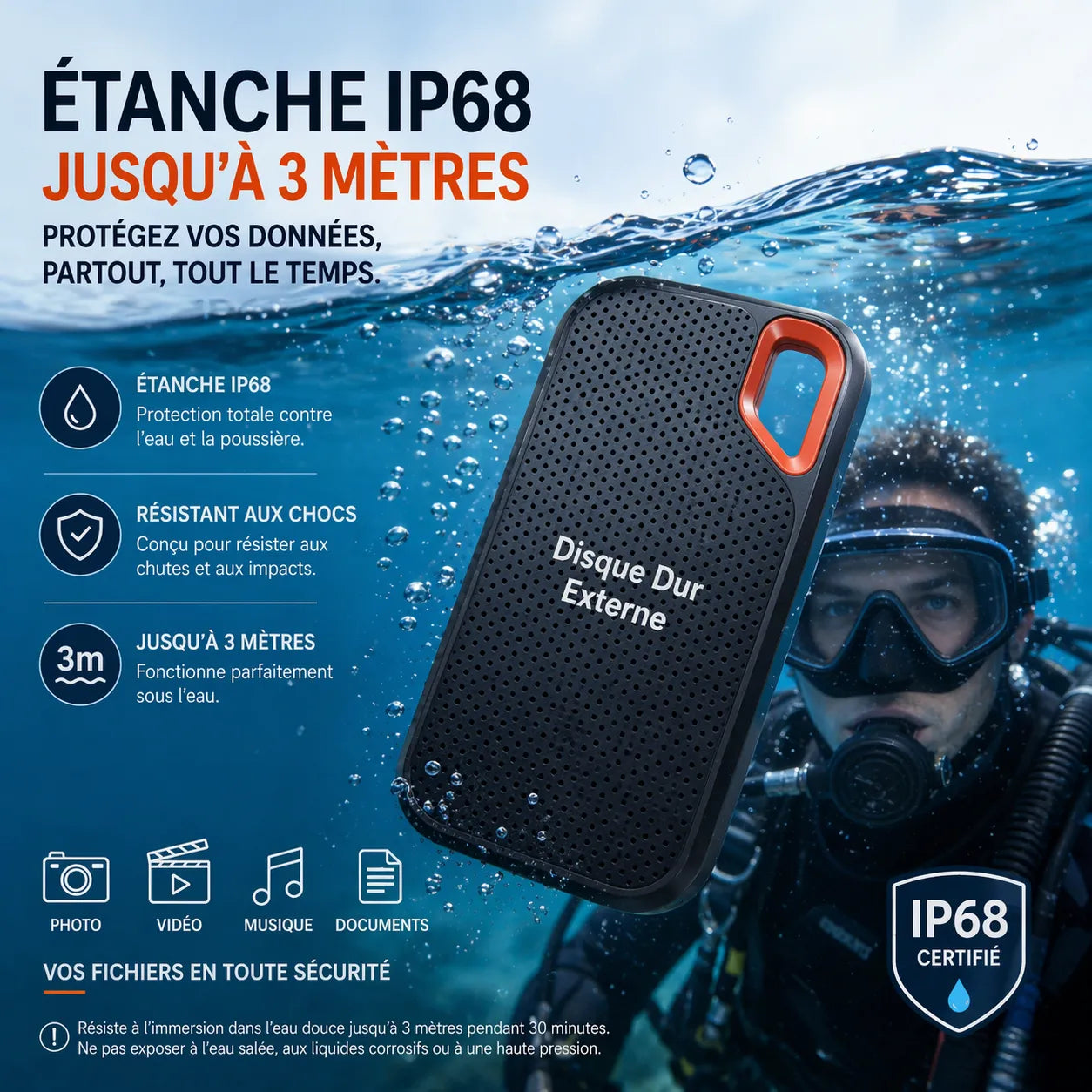 NovaDrive Pro- Disques Durs Externes SSD Stockage Compact et Ultra Rapide