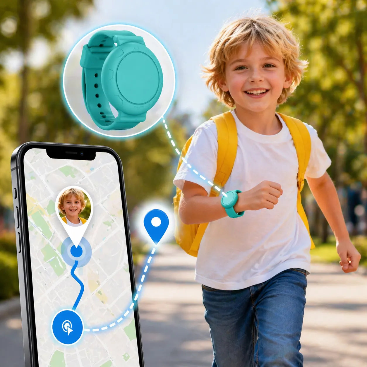 Traceur GPS enfant sans abonnement - Étanche IP68