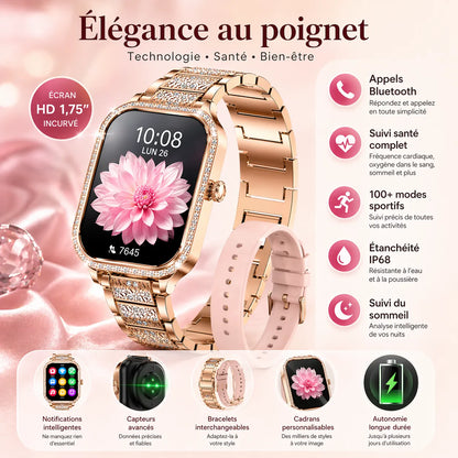 LumiWatch Élégance - Montre connectée femme sport