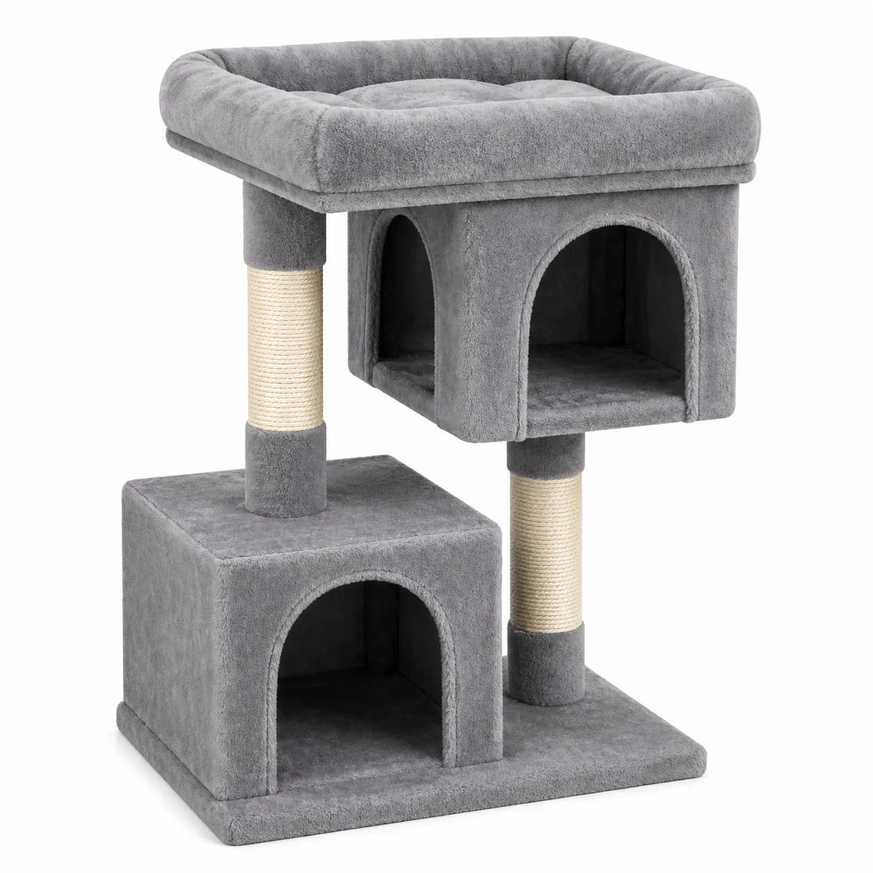 Arbre à Chat Maison Féline | Élégant & Compact — 2 niches et griffoir sisal