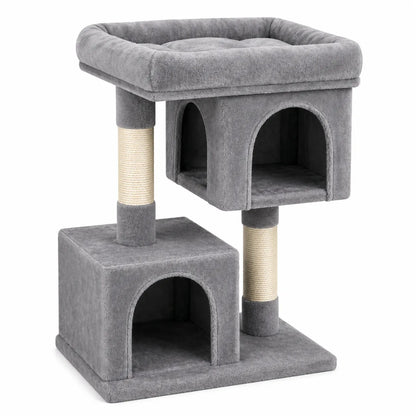 Arbre à Chat Maison Féline | Élégant & Compact — 2 niches et griffoir sisal