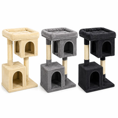 Arbre à Chat Maison Féline | Élégant & Compact — 2 niches et griffoir sisal