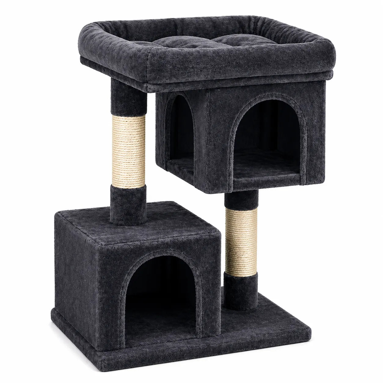 Arbre à Chat Maison Féline | Élégant & Compact — 2 niches et griffoir sisal