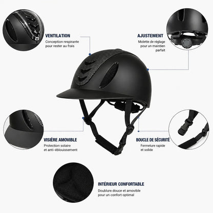 AéroRide ™ Casque équitation ventilé léger – bombe équitation réglable adulte/ado