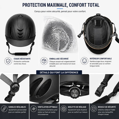 AéroRide ™ Casque équitation ventilé léger – bombe équitation réglable adulte/ado