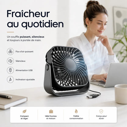 TOPK | Ventilateur Portable USB Silencieux – Rafraichisseur d Air Climatiseur Mobile