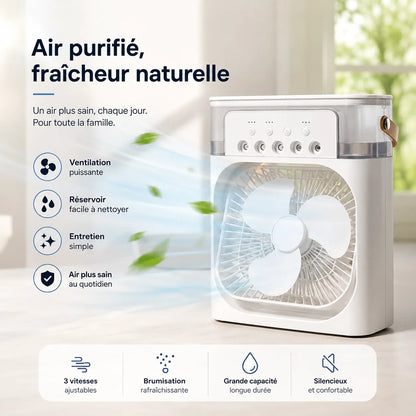 FrostMist | Ventilateur Brumisateur Refroidisseur d'Air Climatiseur Mobile USB