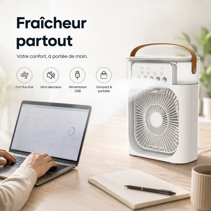 FrostMist | Ventilateur Brumisateur Refroidisseur d'Air Climatiseur Mobile USB