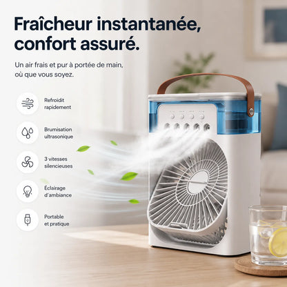 FrostMist | Ventilateur Brumisateur Refroidisseur d'Air Climatiseur Mobile USB