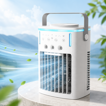 LumiAir | Ventilateur Brumisateur Rafraîchisseur d'Air USB 1000 ml avec Lumière d'Ambiance