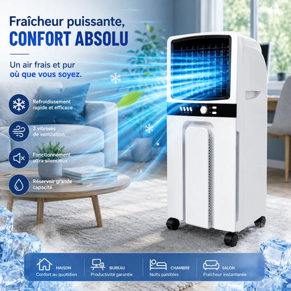 ZEPHIR | Ventilateur Rafraichisseur d Air 6L – Climatiseur Mobile Sans Évacuation