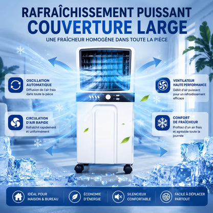 ZEPHIR | Ventilateur Rafraichisseur d Air 6L – Climatiseur Mobile Sans Évacuation