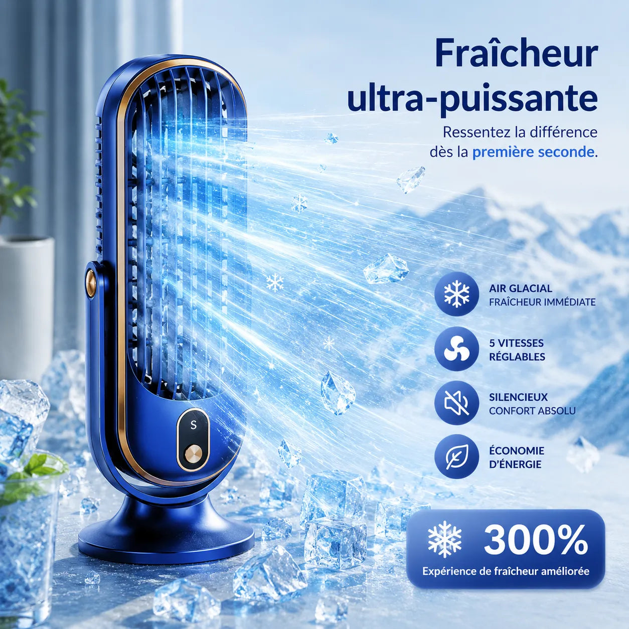 AeroMax | Ventilateur Rafraichisseur d Air Portable USB Double Moteur – Climatiseur Mobile
