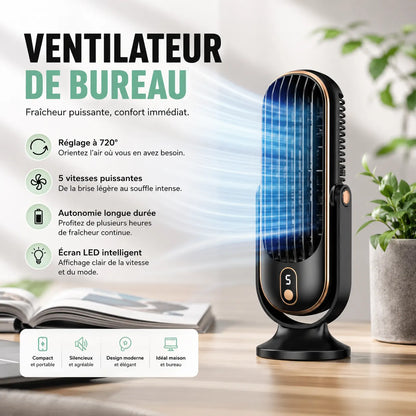 AeroMax | Ventilateur Rafraichisseur d Air Portable USB Double Moteur – Climatiseur Mobile