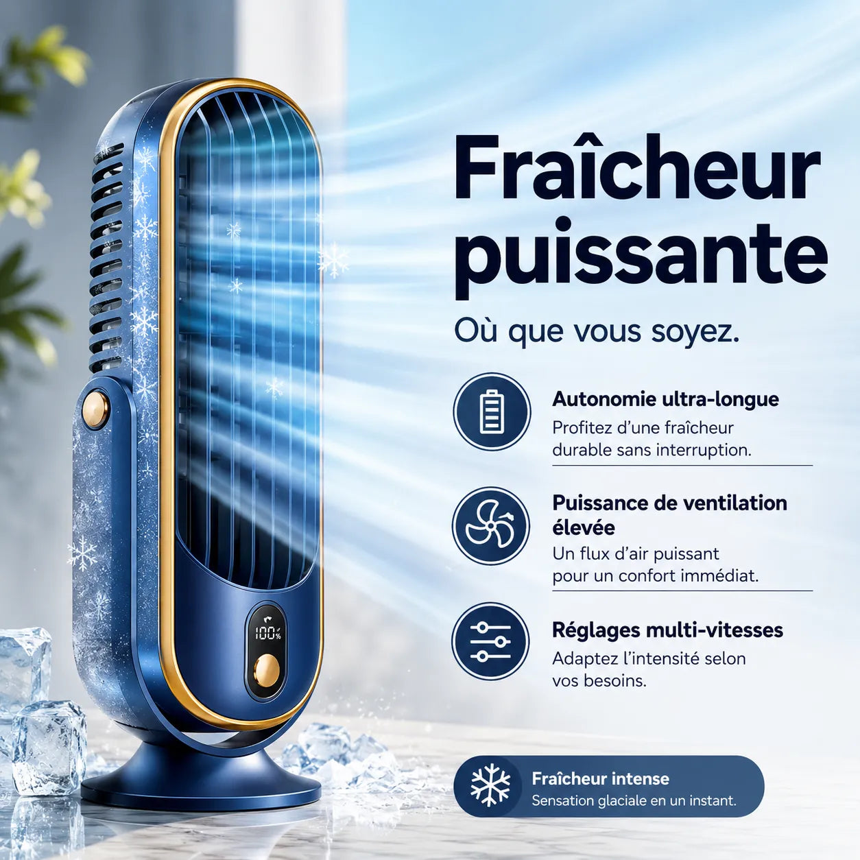 AeroMax | Ventilateur Rafraichisseur d Air Portable USB Double Moteur – Climatiseur Mobile