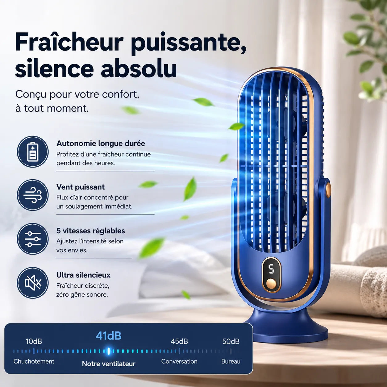 AeroMax | Ventilateur Rafraichisseur d Air Portable USB Double Moteur – Climatiseur Mobile