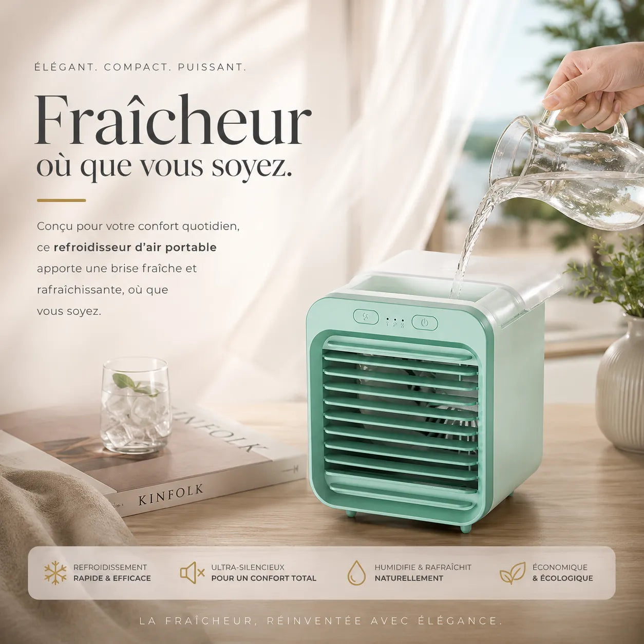 FrostMini | Ventilateur Brumisateur Refroidisseur d’Air Portable USB