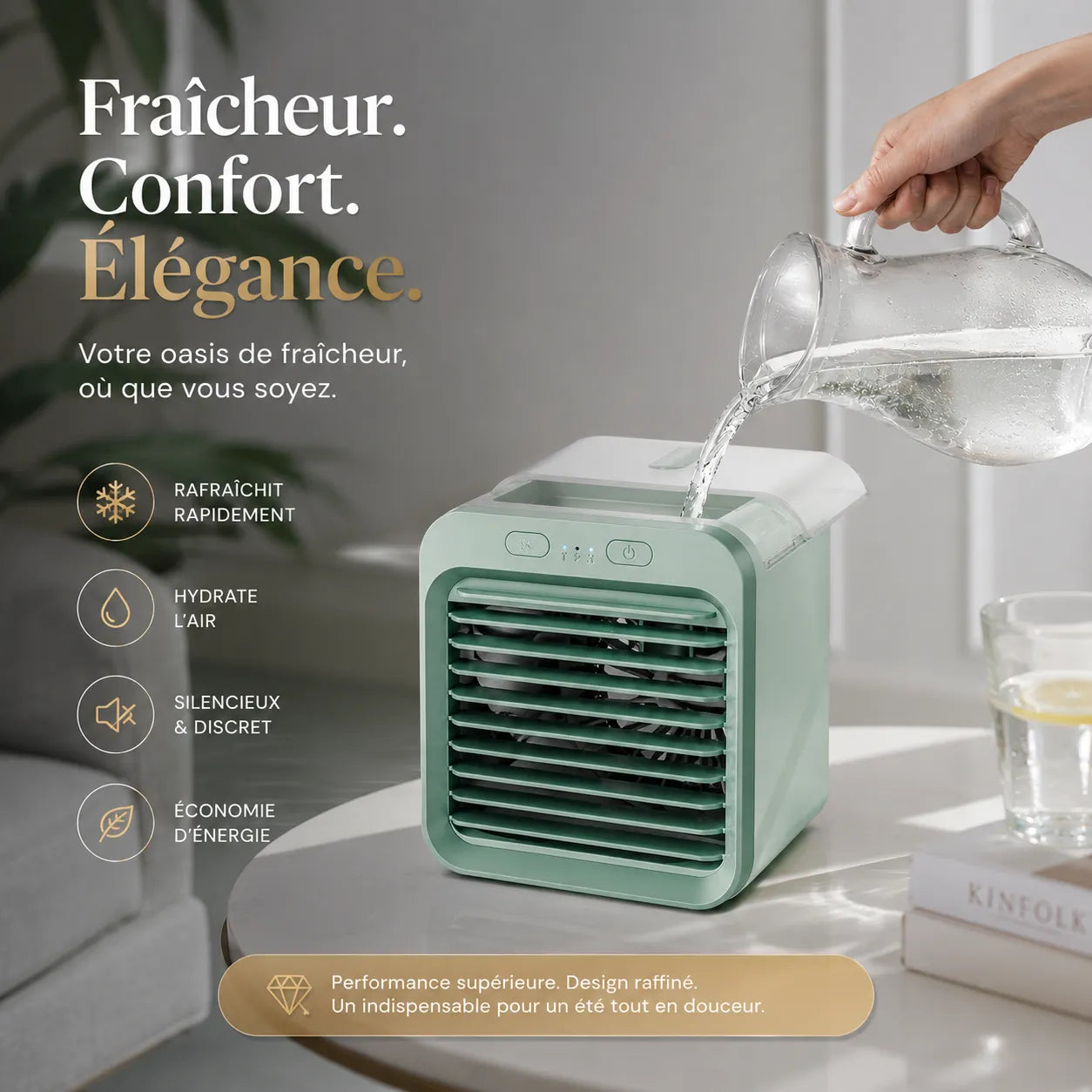 FrostMini | Ventilateur Brumisateur Refroidisseur d’Air Portable USB