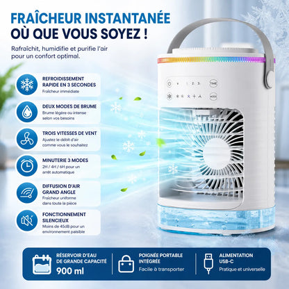 FrostAir | Ventilateur Brumisateur Refroidisseur d'Air Climatiseur Mobile USB