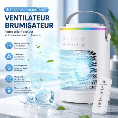 FrostAir | Ventilateur Brumisateur Refroidisseur d'Air Climatiseur Mobile USB