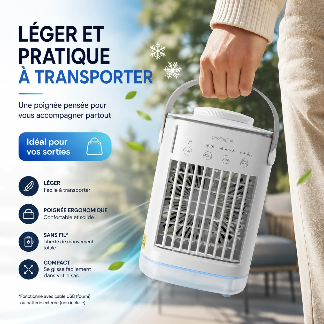 FrostAir | Ventilateur Brumisateur Refroidisseur d'Air Climatiseur Mobile USB