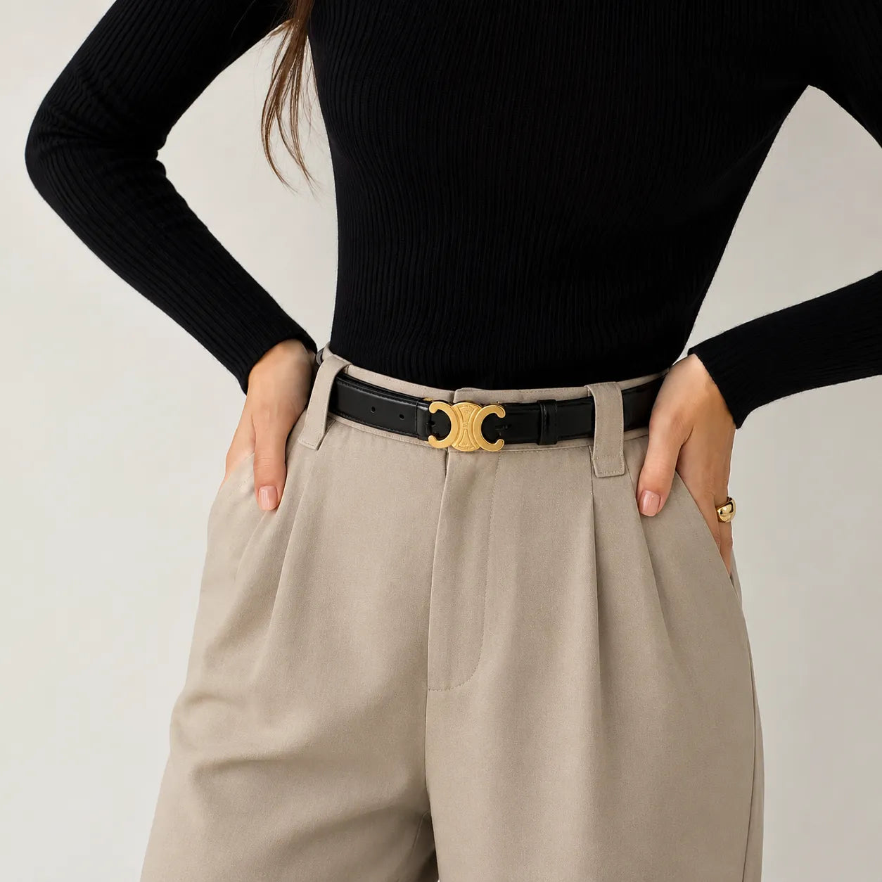 Aurelia | Ceinture Designer Élégante avec Boucle Dorée
