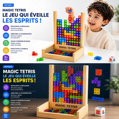 Jeu de Puzzle Tetris | Blocs en Bois Durables pour Amusement en Famille