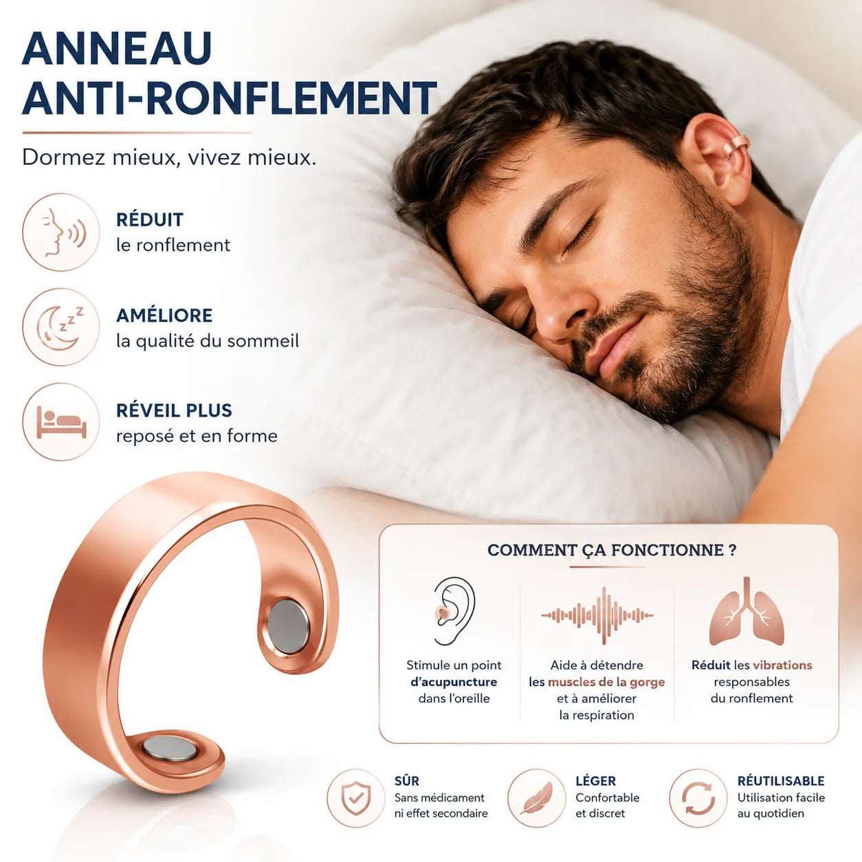 ZenAura | Bague Anti Stress Rotative pour l’Anxiété et la Relaxation