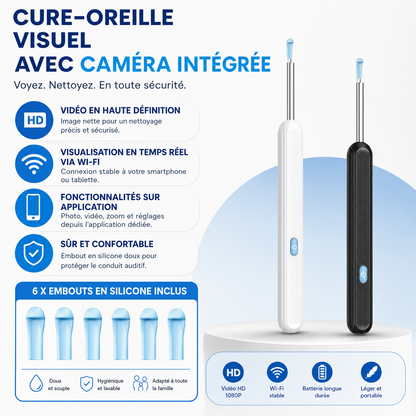 Otoscan | Nettoyeur d’Oreille Intelligent avec Caméra HD WiFi